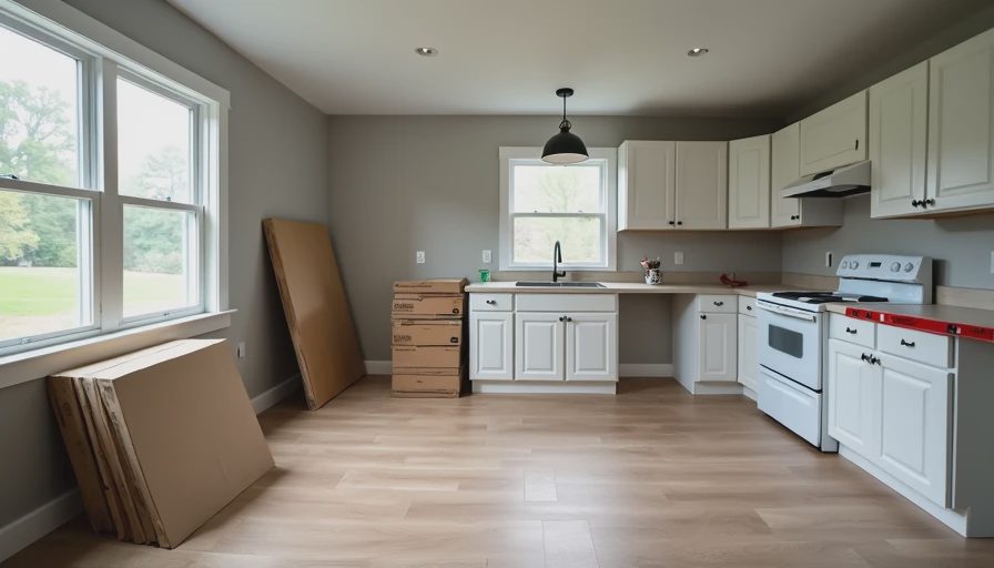 oak flooring installed in a mid-renovation kitchen before the finish work stage