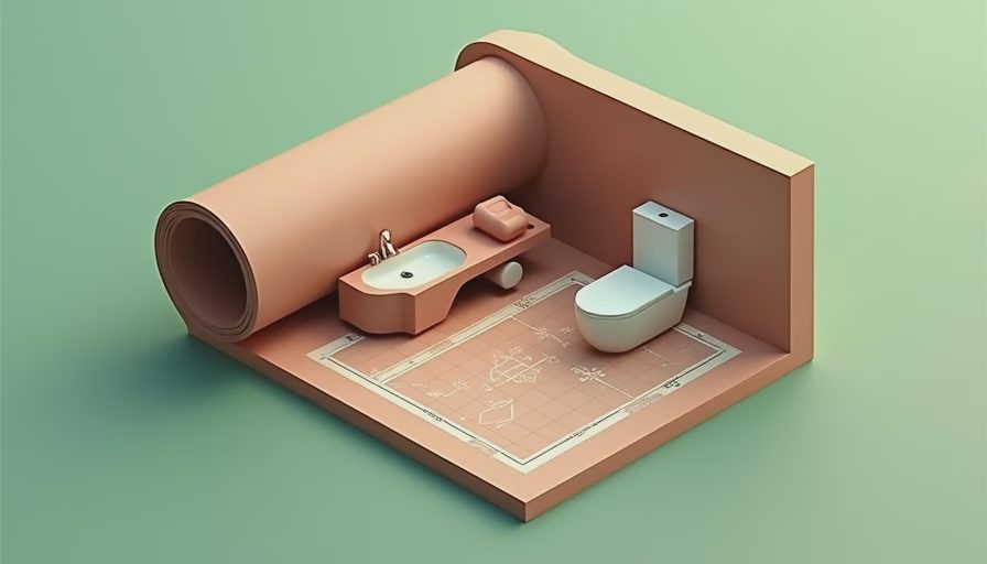 Visual context for bathroom layouts by size